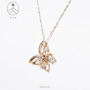 蝴蝶鑽石吊墜頸鏈
